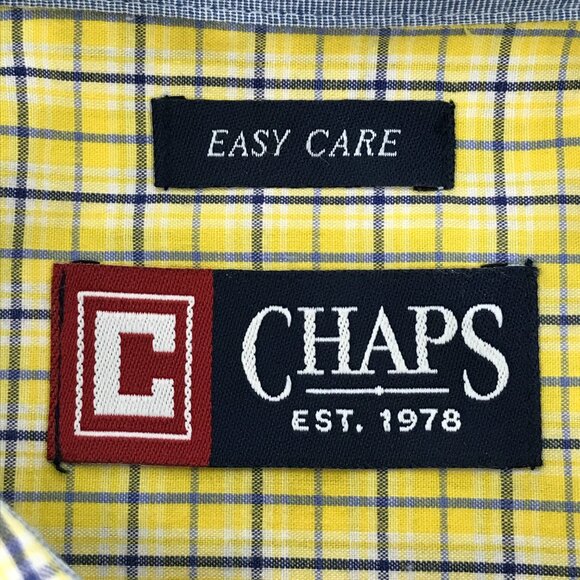 Chaps Easy Care Button Down Shirt Men's Medium Plaid Short Sleeve Woven Casual - Picture 8 of 12
